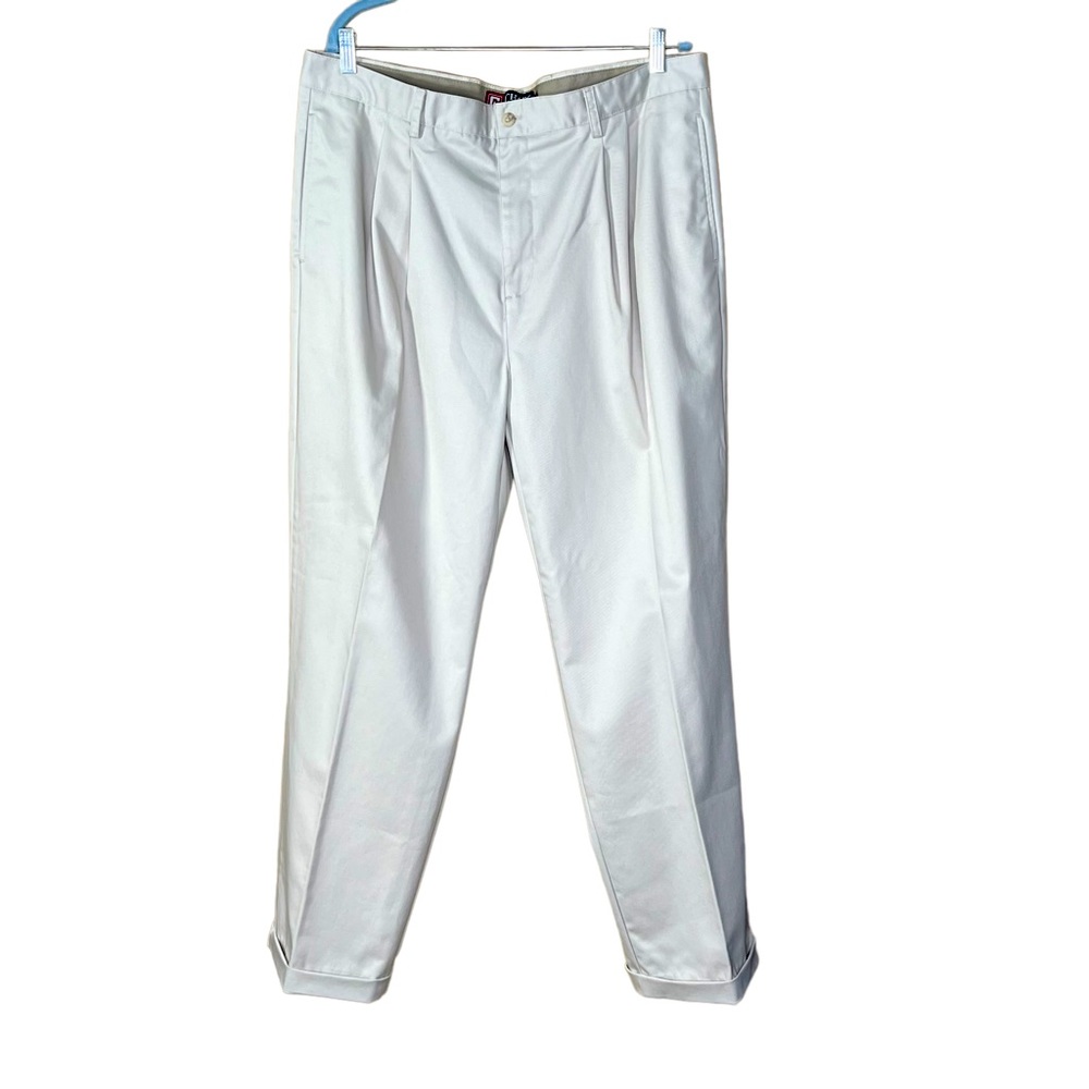 Chaps Cotton Pleated Khakis With Cuffs Size 38” X 30”